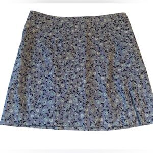 Y2K Floral Mini Skirt Purple Side Slit Cottagecore Womens Medium Stitch & Pine